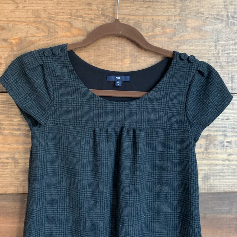 Gap Gray Plaid Wool Shift Dress - Picture 3 of 8